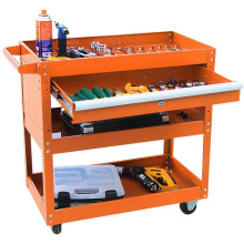 Chariot à outils roulant utilitaire à 3 niveaux (orange)